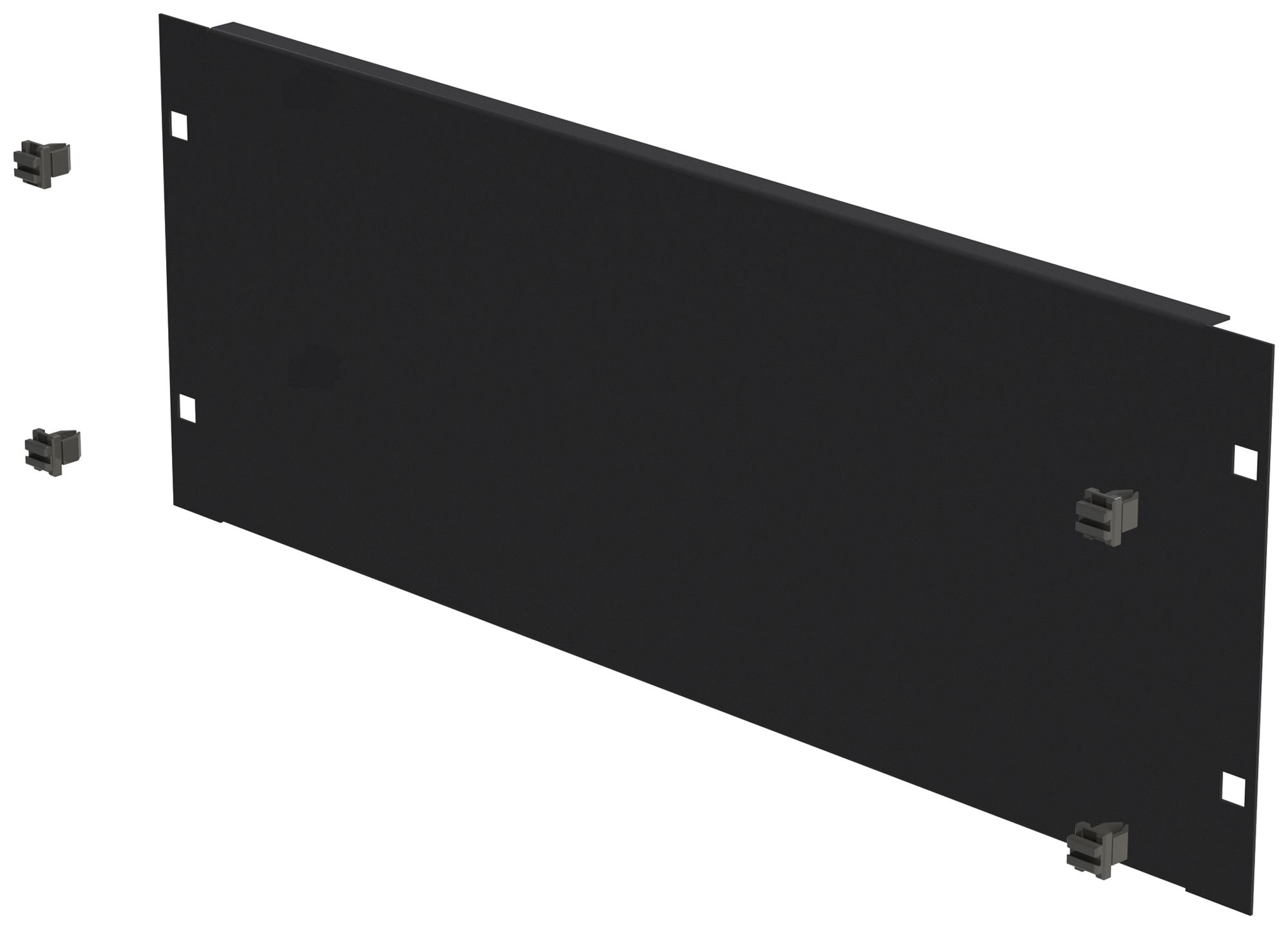Blindplatte 19" Schnellverschluss 4HE Stahl schwarz