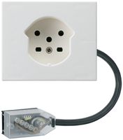 FLF-Steckdose HA Typ 15 Steckklemmen mit Flachkabel-Adapter Technofil TE weiss