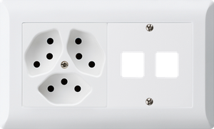 UP-Kombination KLI 1x2, Steckdose 3xT13 +  HMS A f.2 ws