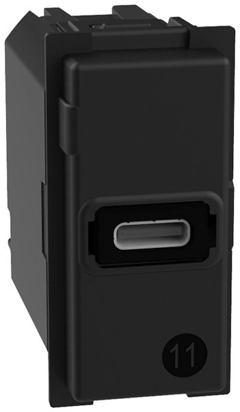 EB-USB-Ladesteckdose Legrand Living Now 1 Modul 1×USB-C 3000mA 5…9V schwarz