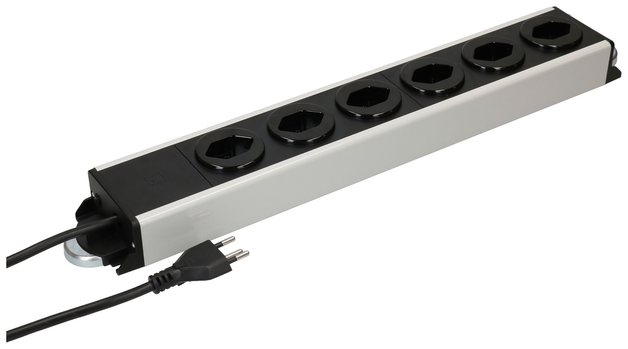 Prise multiple MH POWER LINE 10A 6×T13 1.5m gris-noir 2×aimant