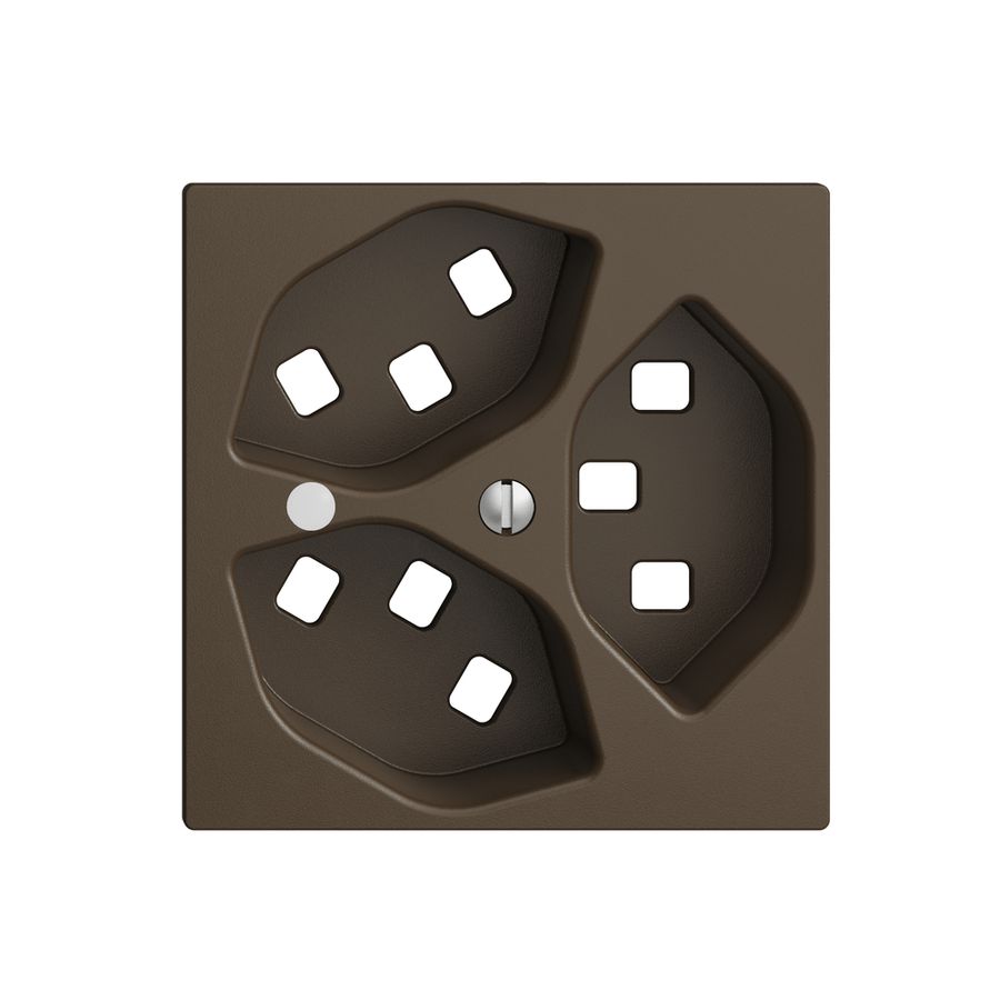 Kit frontale EDIZIOdue coffee 60×60mm 3×T23 con lente