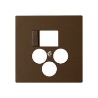 Placca frontale 3×coas+1×RJ45 kallysto multimedia R&M marrone