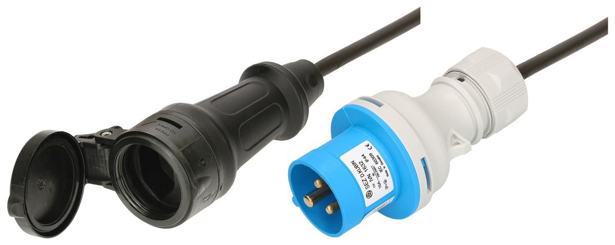 Verlängerungskabel MH WIRE Gummi 16A 230V 3×1.5mm²CEE-Stecker/T23 gerade 0.5m sz