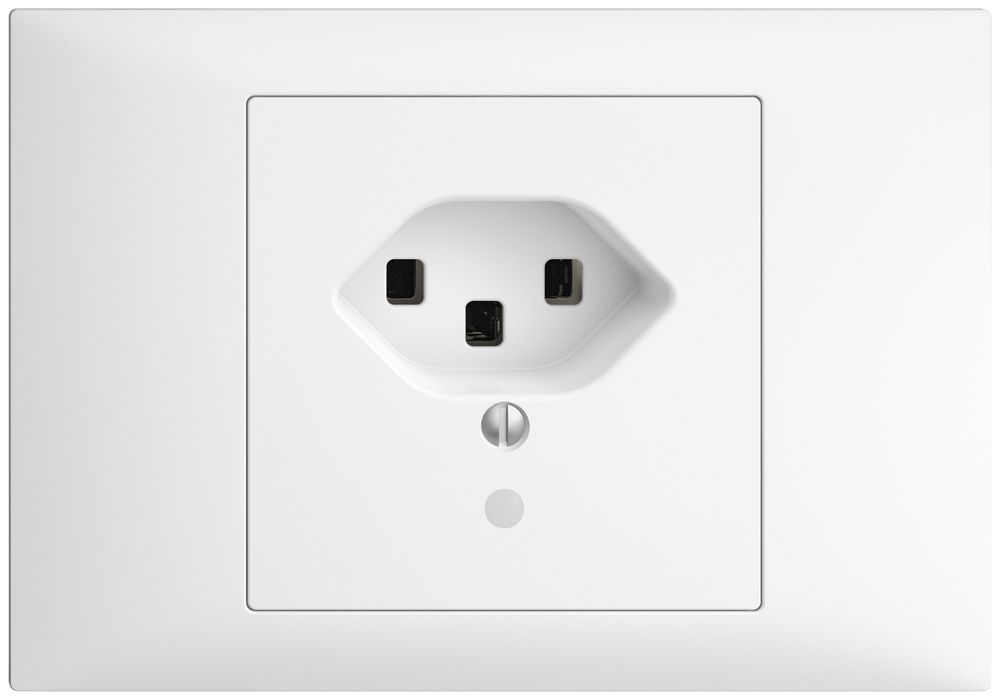 EB-Steckdose EDIZIOdue T23 16A weiss mit LED grün, Steckklemmen