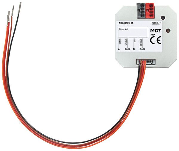 Module entrée/sortie KNX INC MDT AIO-0210V.01 2-can IN:0-10V 0-20mA OUT:0-10V