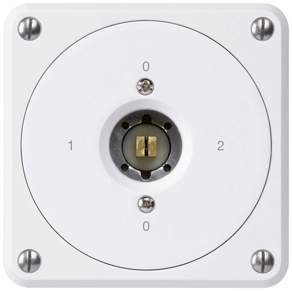 Interrupteur à clé carrée ENC robusto sans clapet 2/1P blanc