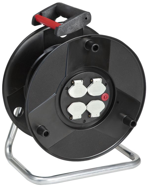 Kabelrolle Garant leer mit 4 Steckdosen T13