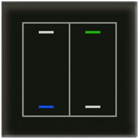 UP-Taster KNX RGBW MDT BE-GTL2TS.01S 2T/4B Temp.Glas schwarz "neutral"
