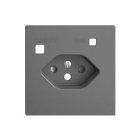 Frontset EDIZIOdue zu FI-Steckdose F, T13, shutter, dunkelgrau