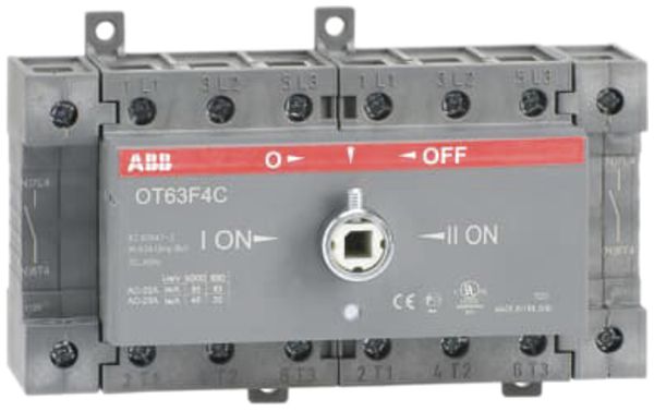 Commutateur de charge AMD ABB OT63F4C, 4P 63A/690V, commutation ouverte I-O-II