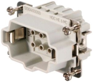 Insert mâle Weidmüller HDC HE 500V 24A 6L à sertir grd.3