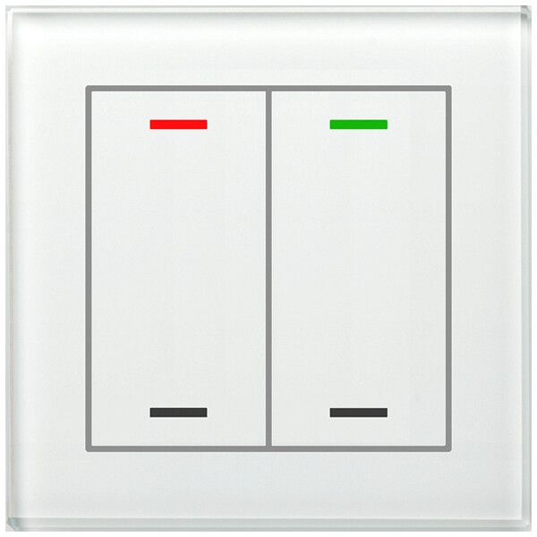 Pulsante KNX RGBW INC MDT BE-GTL20W.01 2t/4a vetro bianco "neutrale"