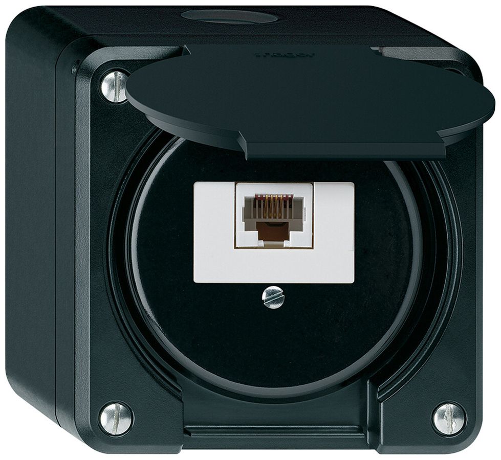 AP-Anschlussdose robusto IP55 schwarz 1×RJ45/u