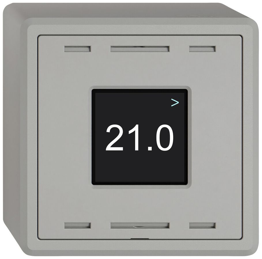 AP-Raumtemperatursensor EDIZIO.liv Wiser SNAPFIX® CO2 230V 5…30°C hellgrau