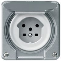 Steckdose robusto 1×T15 10A 400V 86×86mm IP21 Aluminium
