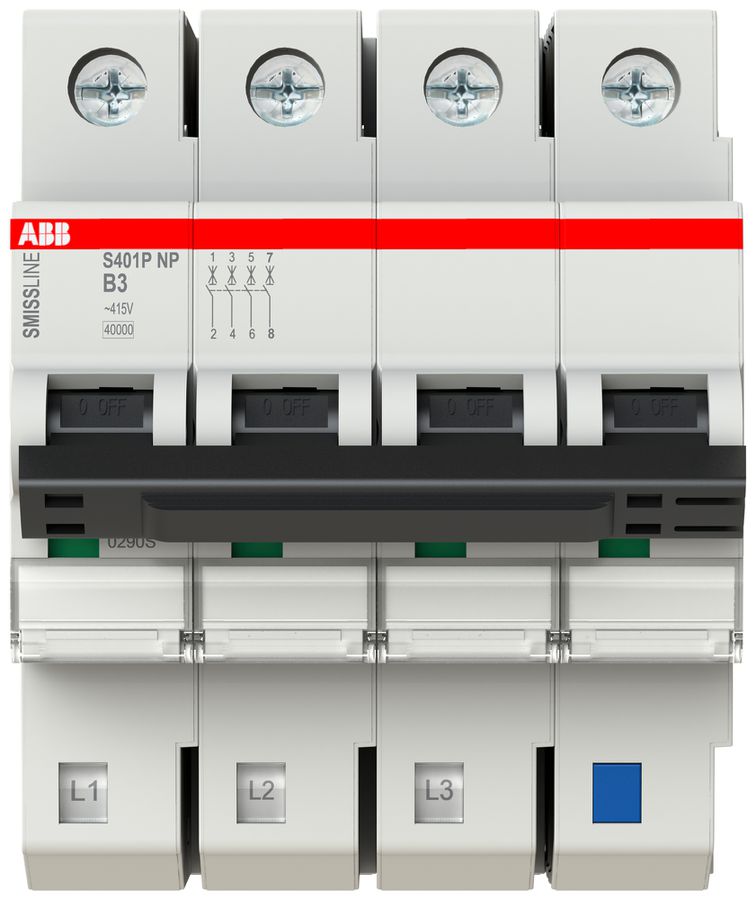 Leitungsschutzschalter SMISSLINE TP, 3LN, B, 3A, 40kA