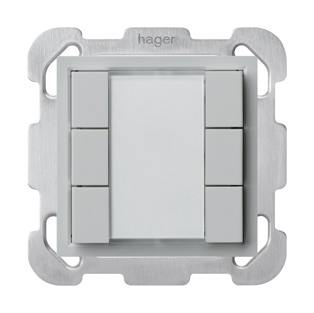 Poussoir universel ENC 6×KLA B sans LED gris clair