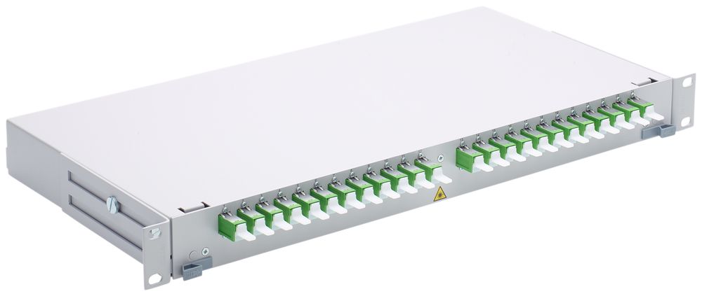 Rangierfeld LWL 19" FiberRack2 1HE 12×E-2000 Singlemode