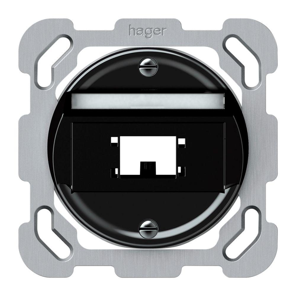 UP-Anschlussdose origin Kat.6 schräg 77×77mm schwarz
