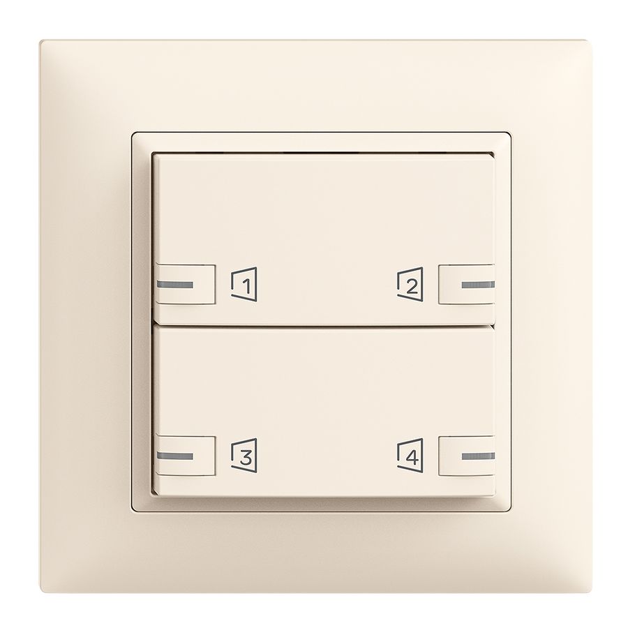 Kit de montage ENC EDIZIOdue zeptrionAIR, WLAN LED-RGB 2×touche 2×commande crema