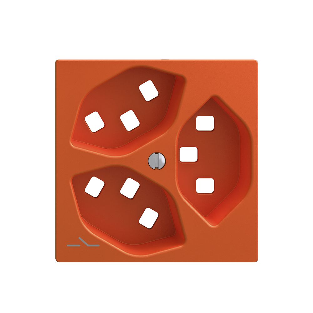 Kit montaggio Feller EDIZIOdue, per presa 3×T23 1×separato, arancione