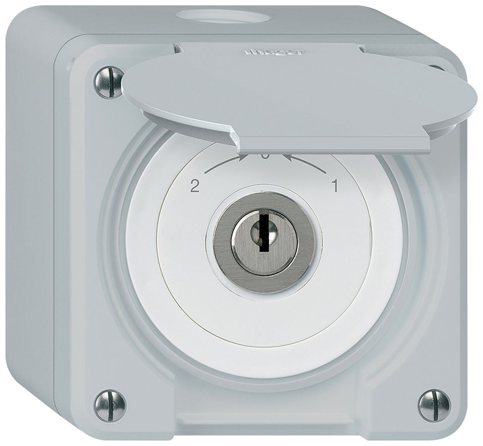 AP-Schlüsselschwenktaster robusto IP55 grau mit Deckel Wechsler
