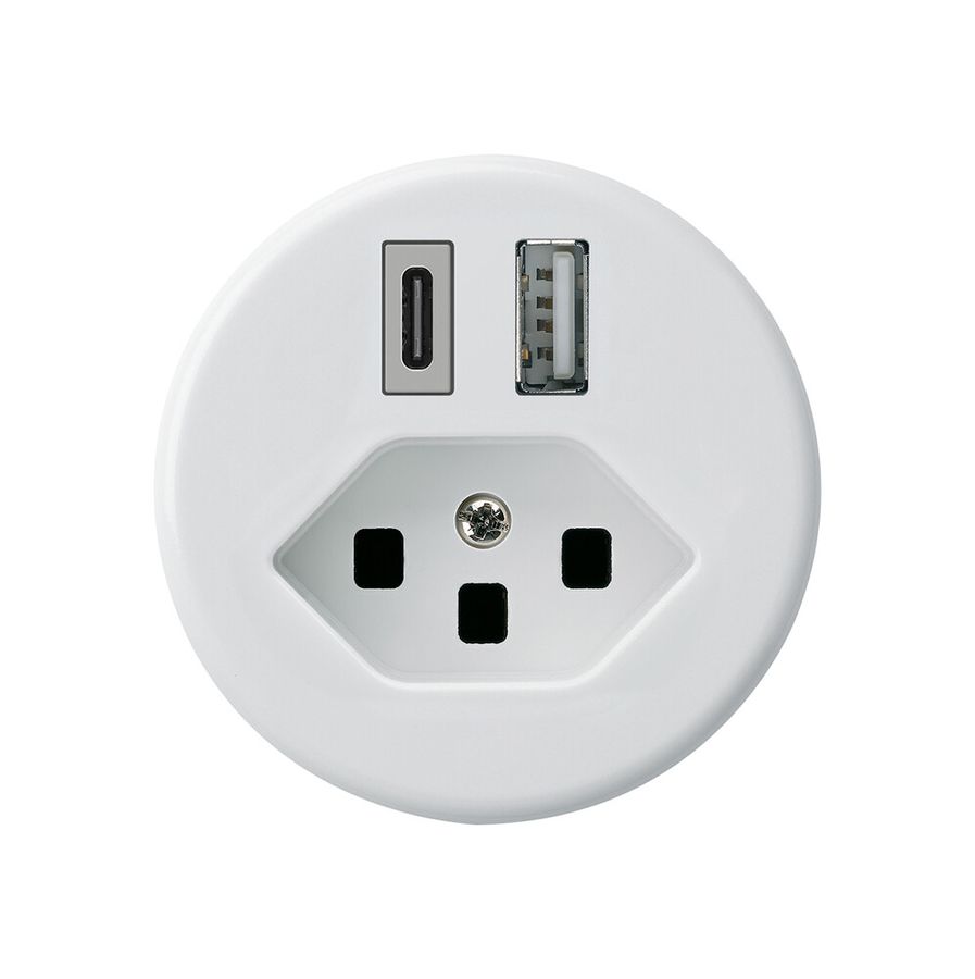 Prise de charge USB basico 18W PD 1×type A 1×type C type 23 blanc
