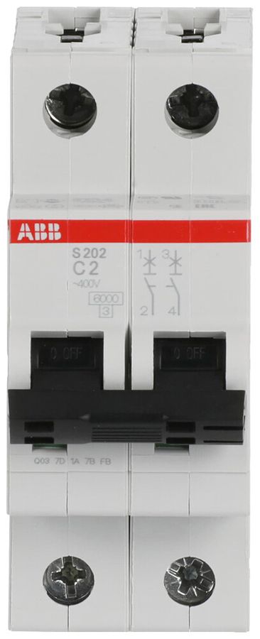 Leitungsschutzschalter ABB S202-C2 2A C 6kA