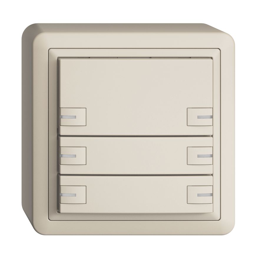 Poussoir KNX RGB AP EDUE, 250mW, a.LED RGB, 6×poussoir, comm.1×touche, crema