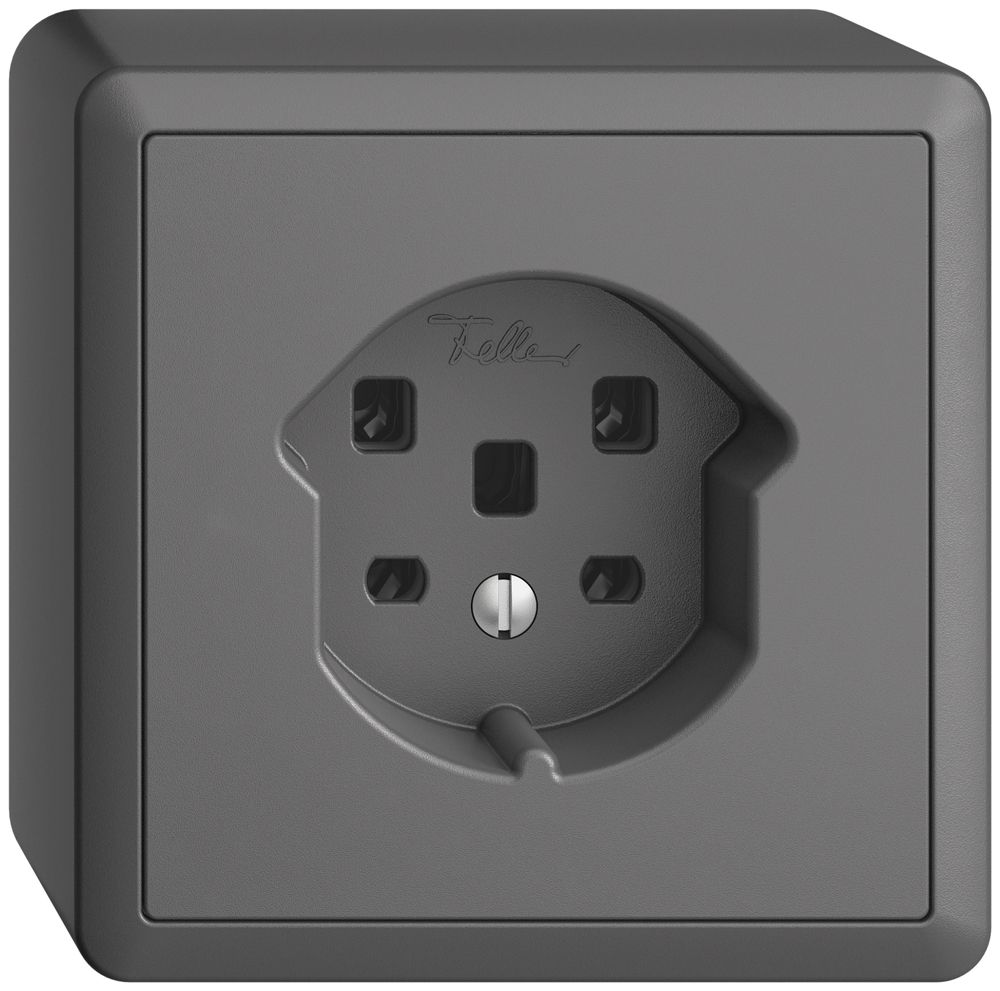 AP-Steckdose EDIZIOdue T25 16A dunkelgrau, Schraubklemmen