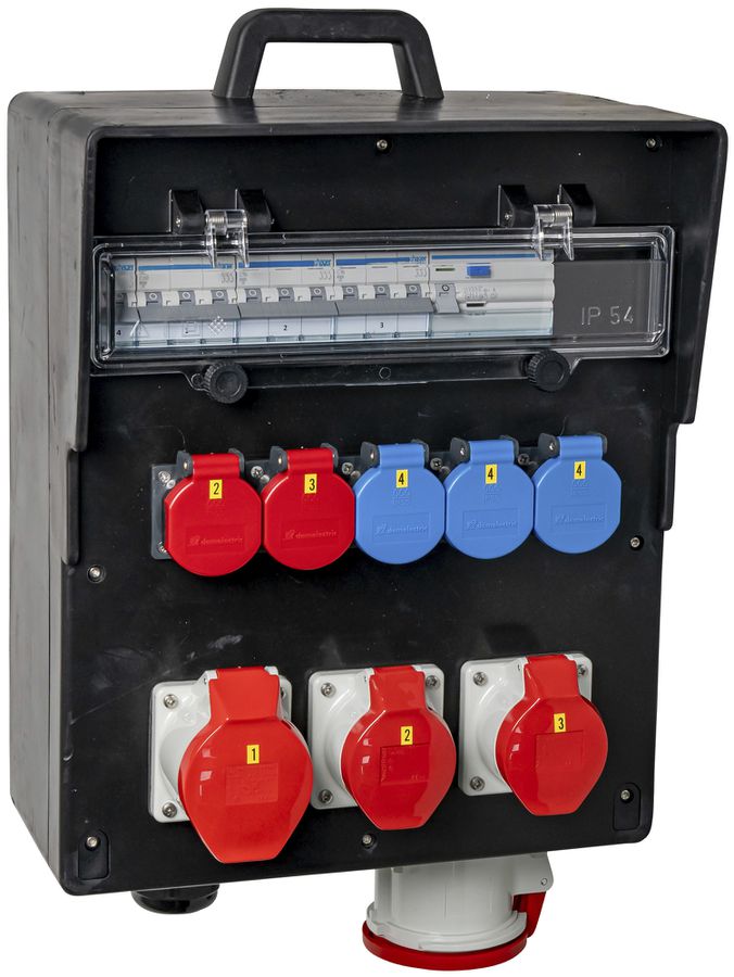 Stromverteiler DEM DB32614 63A 4×LS 1×FI 3×T23 2×T25 2×16A 1×32A 1×63A