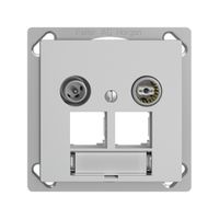 EB-Multimediadose EDIZIOdue FM.TE EASYNET 11dB, f.2×RJ45 S-One, hellgrau