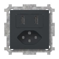 UP-USB Ladesteckdose mit T13 SIDUS Z 240V max.2400mA anthrazit