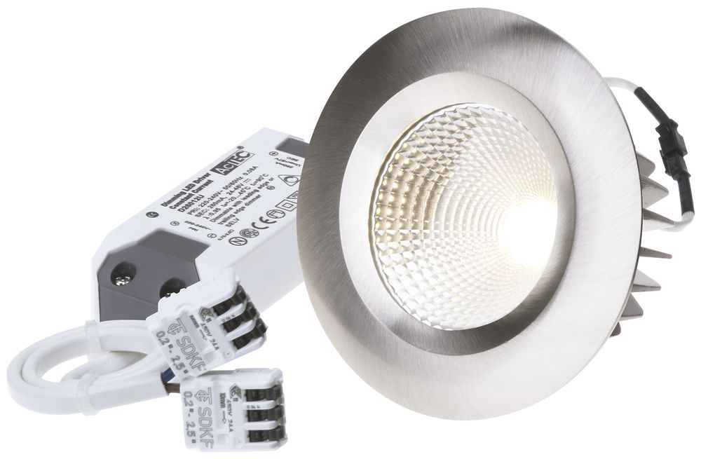 Spot LED INS Stato 10.5W 230V 960lm 3000K foro Ø80mm  nickel 60°