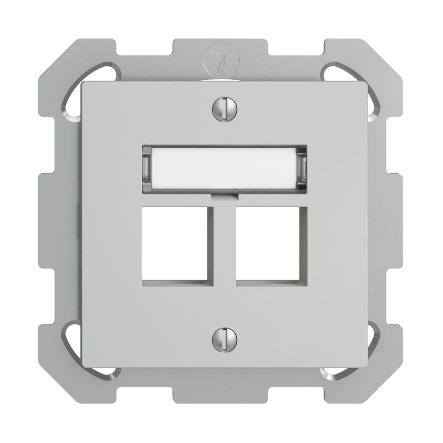 UP-Montageset EDIZIOdue FM, Geradeauslass, für 2×Keystone, hellgrau