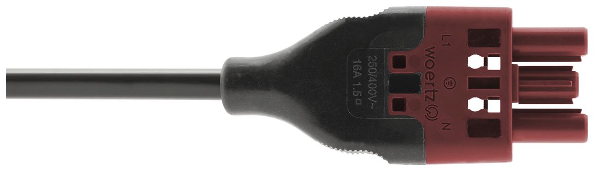 Cavo d'allacciamento Woertz 49343/C4 3×1.5mm² 250V 16A 6m ro presa-libero Cca