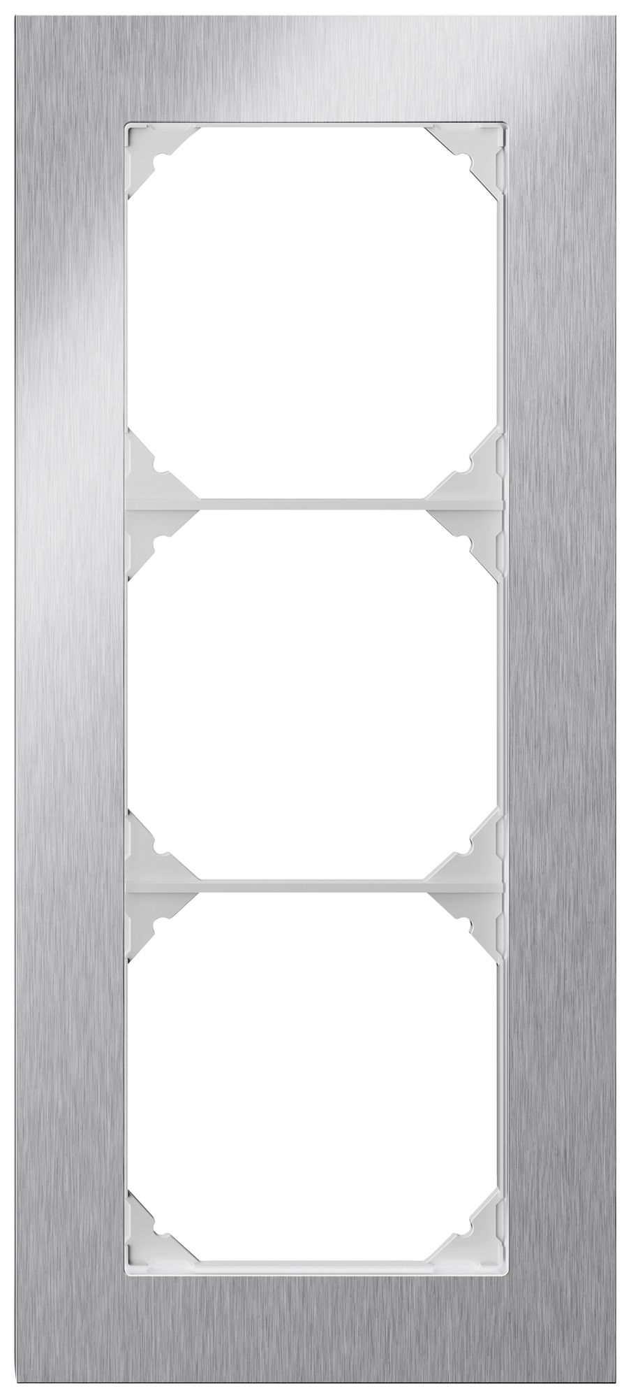 UP-Abdeckrahmen EDIZIO.liv prestige SNAPFIX® 3×1 214×94mm chromstahl geschliffen