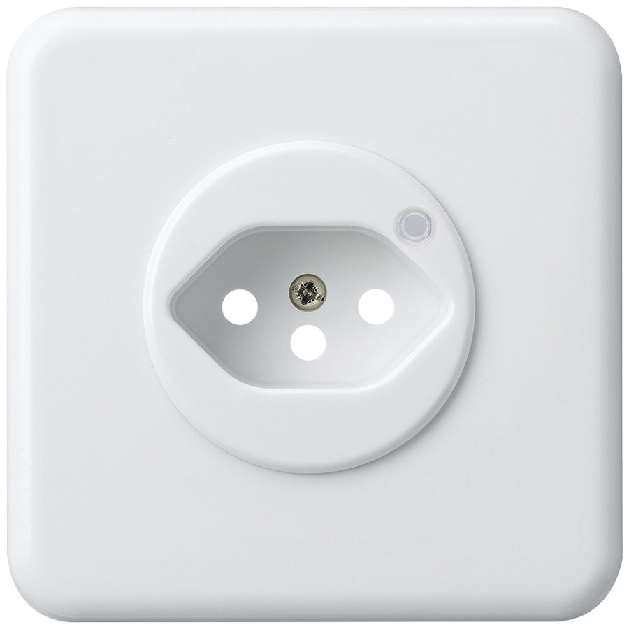 UP-Frontset zu Steckdose Hager basico 1×Typ 13 beleuchtet G weiss