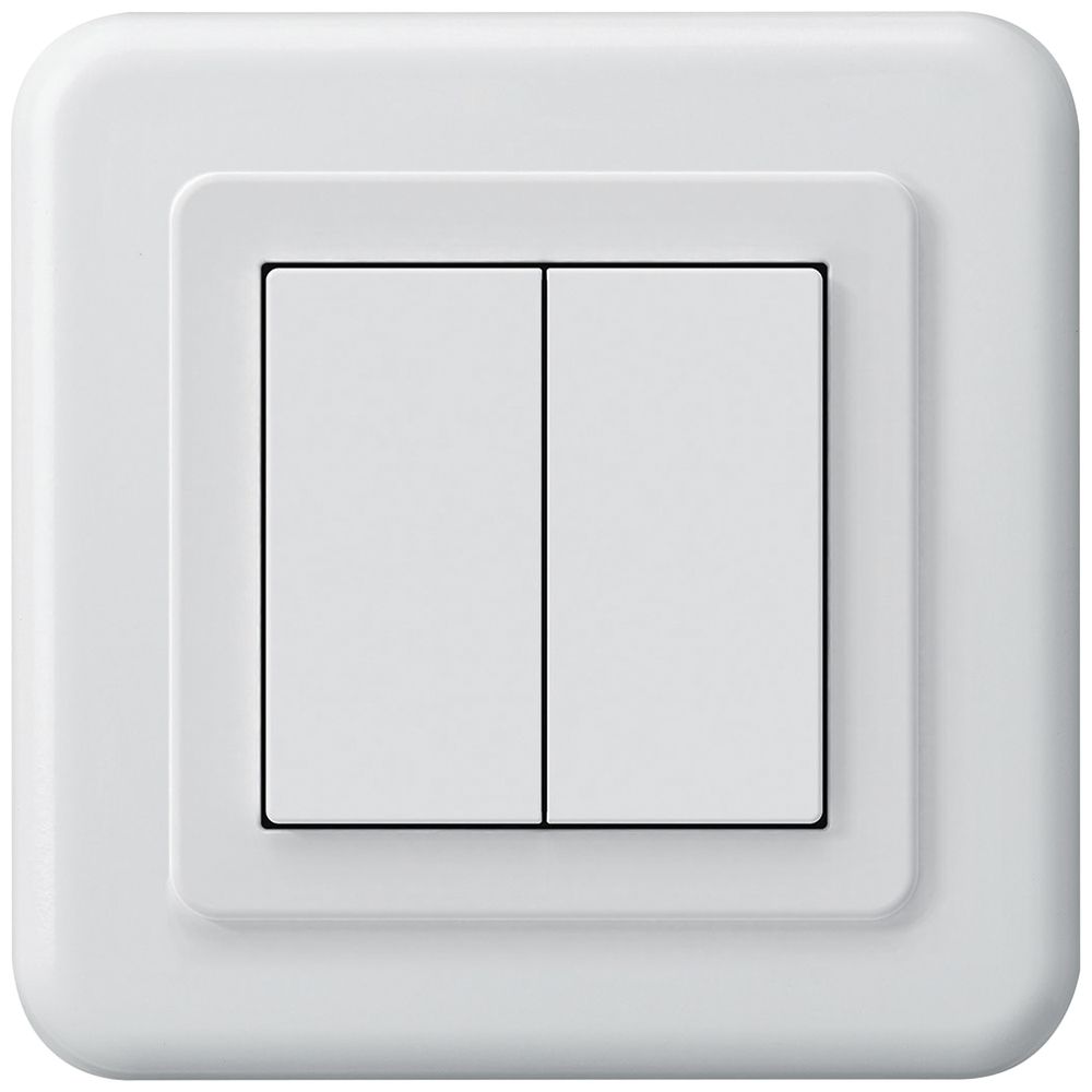 Poussoir KNX ENC Hager BA basico C double 86×86mm blanc