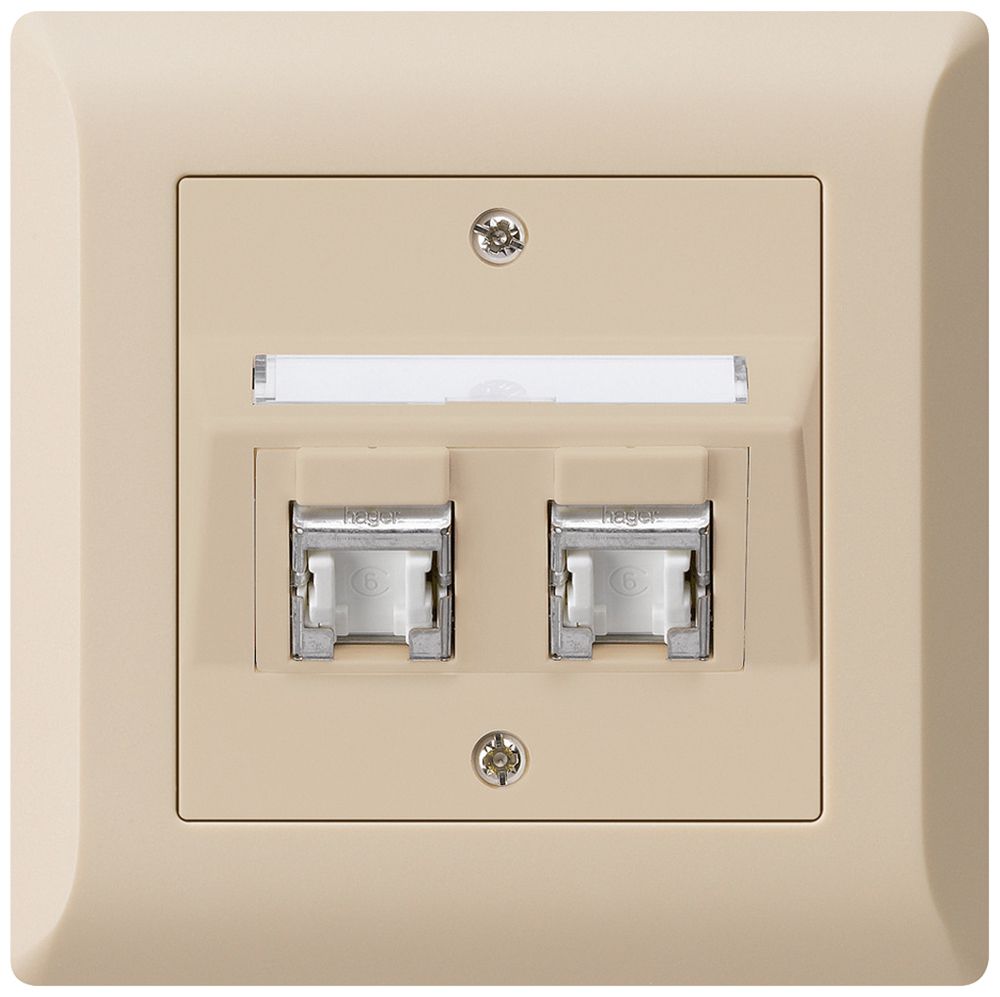 UP-Montage-Set kallysto.line C Kat.6 2RJ45/s beige