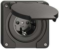 UP-Steckdose Feller IP21 Schuko 16A 230V 87×87mm schwarz