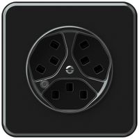 UP-Steckdose origin 3×Typ 23 bel.grün 16A 230V 92×92mm schwarz