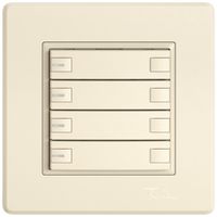 UP-KNX-Taster RGB EDIZIO.liv SNAPFIX® Temperaturfüh.RGB-LED 4×T 2-Tbed.cr