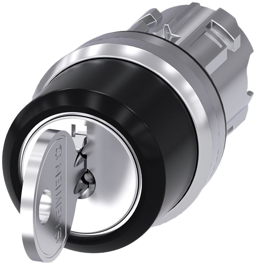 Interrupteur à clé Siemens SIRIUS ACT RONIS I-O-II (I/O/II) métal brillant