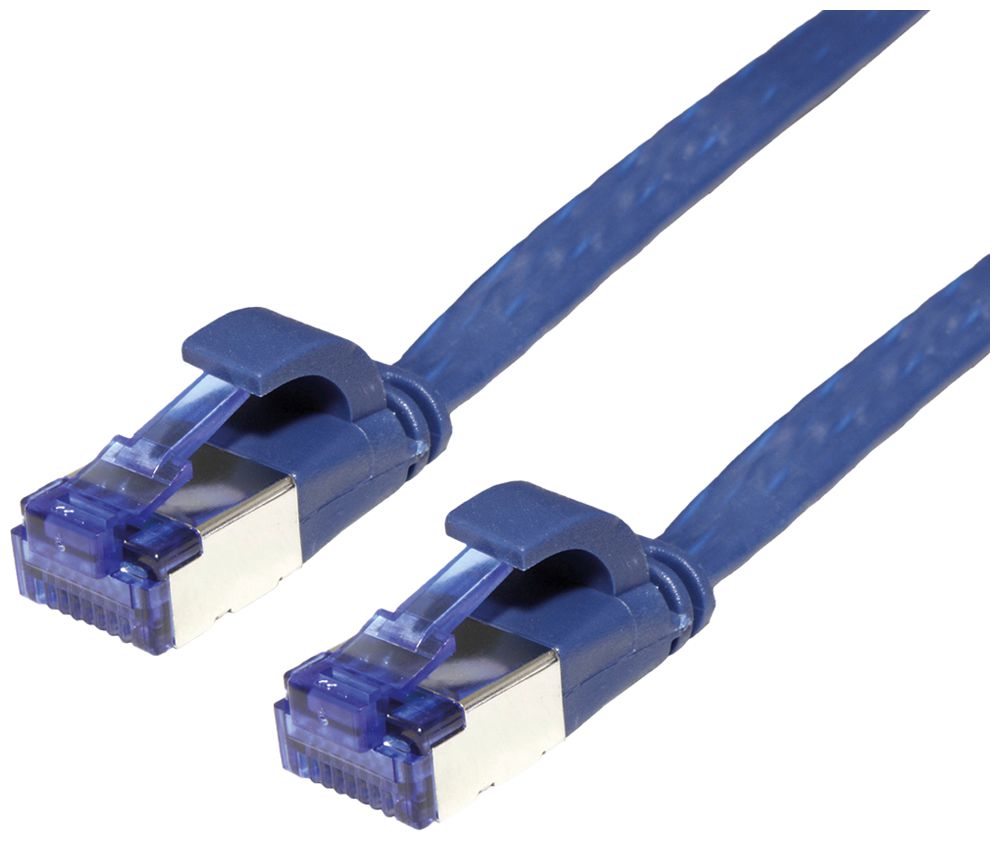 Patchkabel RJ45 VALUE Kat.6A U/FTP AWG32 PVC flach blau 1.5m