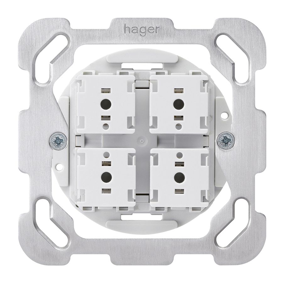 Einsatz Storenschalter Hager mit 4 Funktionstasten mit Befestigungsplatte