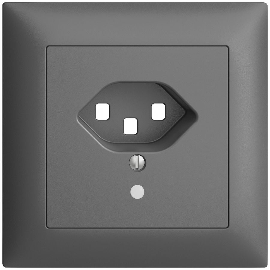 UP-Frontset EDIZIOdue T23 dunkelgrau 88×88mm mit Linse