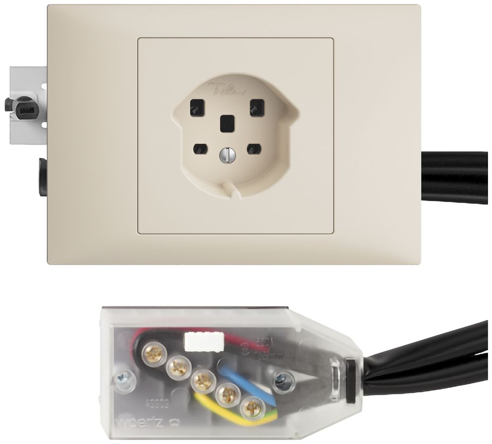 Prise INC EDIZIOdue T25 crema 45…69mm pour câble plat Technofil