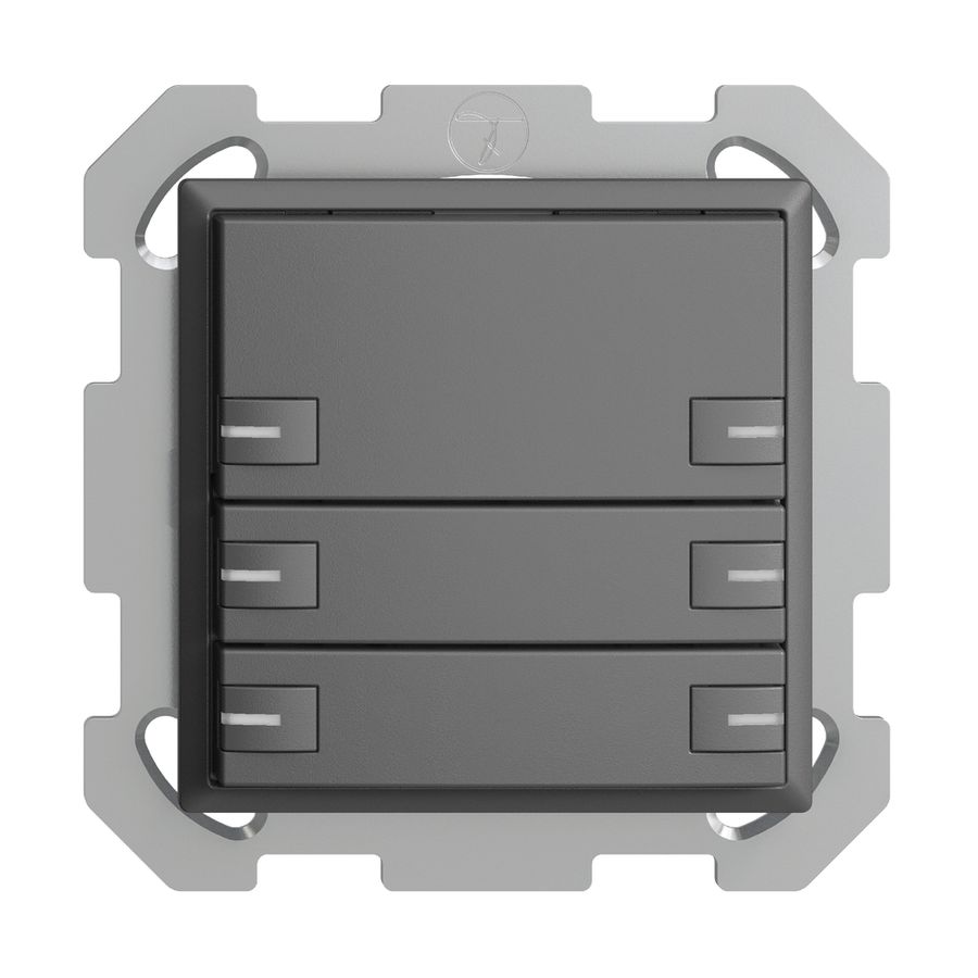 UP-KNX-Taster RGB EDUE, 250mW, m.RGB-LED, 6×Taste, 1×Tastenb., dgu